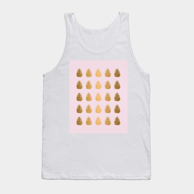 Golden Pine cone design Tank Top by kuallidesigns